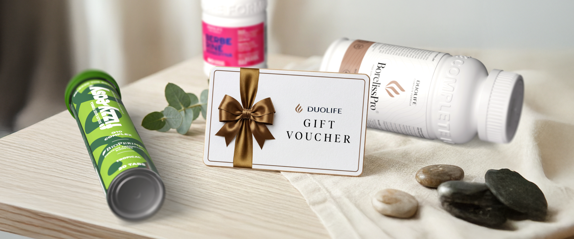 Chèque cadeau DUOLIFE – un cadeau qui offre vraiment ce dont vous avez besoin.